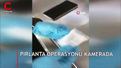 İstanbul Havalimanı'nda pırlanta operasyonu kamerada