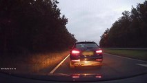 20190912 SWNS Watch terrifying dash cam footage of car driving on WRONG side of down dual carriage - narrowly avoiding head-on collision