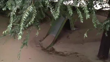 El río Clariano se desborda a su paso por Onteniente