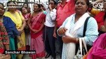 MTNL Employees Protest Outside Delhi’s Sanchar Bhawan
