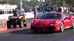 Lamborghini Huracan vs Ferrari 488 GTB 1-4 Mile Drag Racing with DragTimes