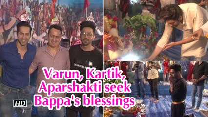 Varun, Kartik, Aparshakti seek Bappa's blessings