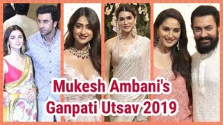 Ambani's Ganpati Utsav 2019: दर्शन को लगा सितारों का मेला | Ranbir, Alia, Aamir, Amitabh, Katrina