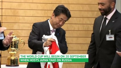 Japan PM greets World Rugby execs