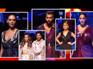 Download Video: Lakme Fashion Week Winter Festive 2019: Glamorous walk by Isha Gupta | Lisa Haydon | Hardik Pandya