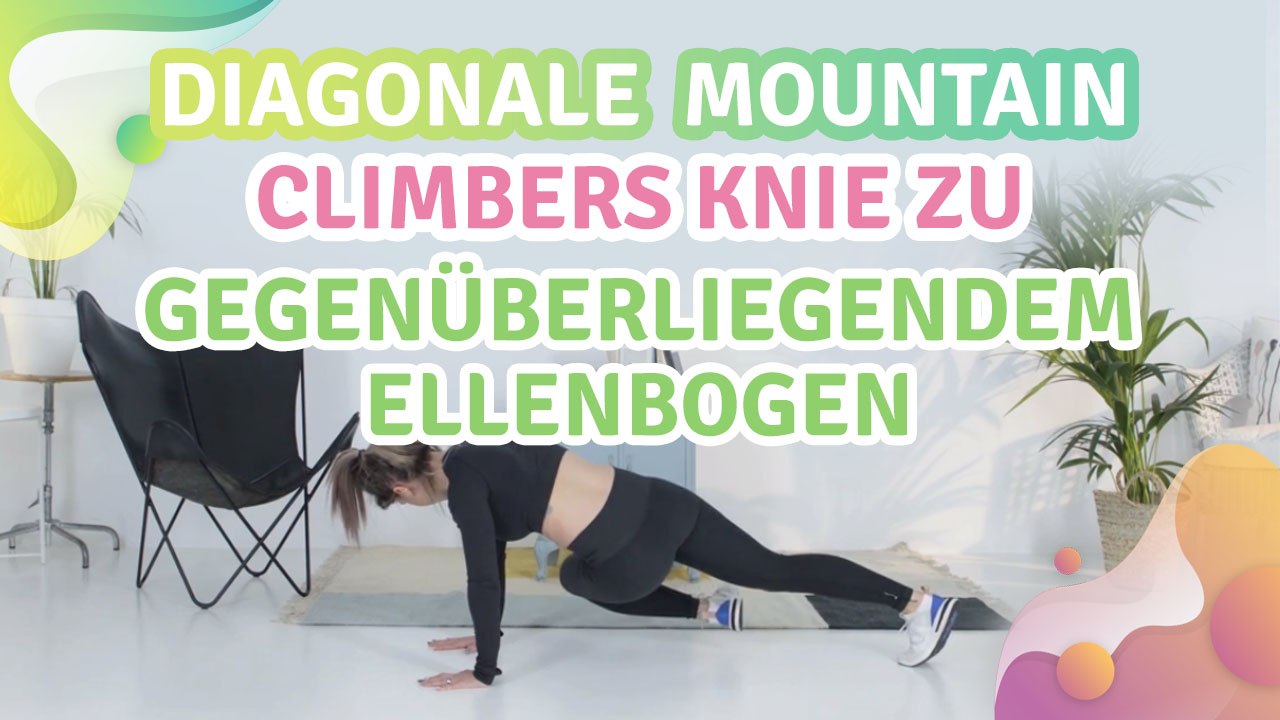 Diagonale Mountain Climbers, Knie zu gegenüberliegendem Ellenbogen - Besser gesund Leben