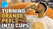 This juice bar uses leftover orange peels to 3D print bioplastic cups
