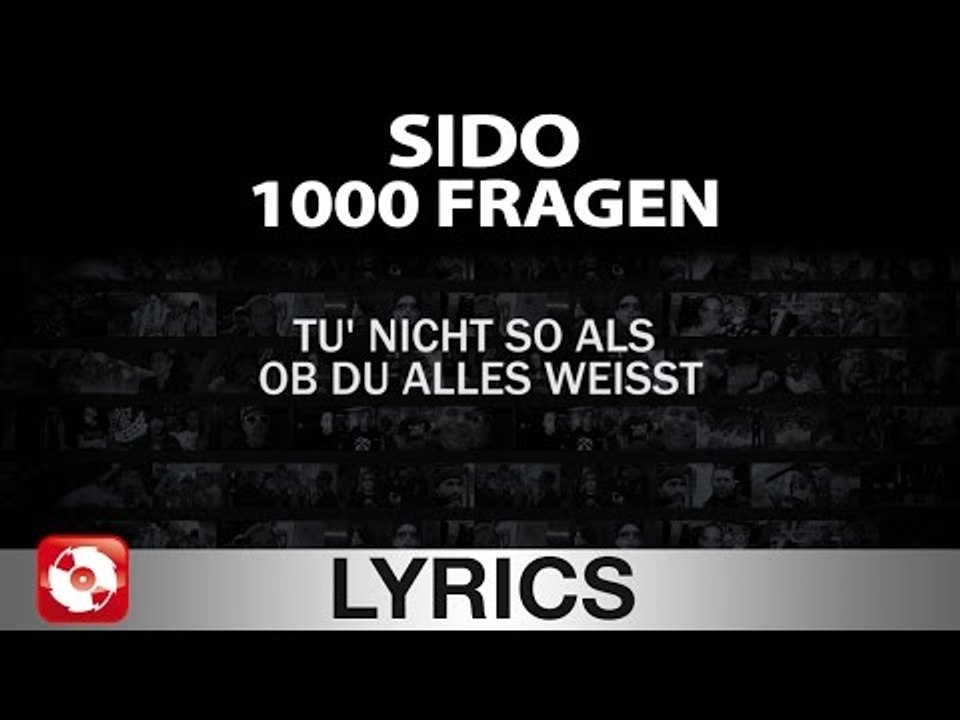 SIDO - 1000 FRAGEN AGGROTV LYRICS KARAOKE (OFFICIAL VERSION)