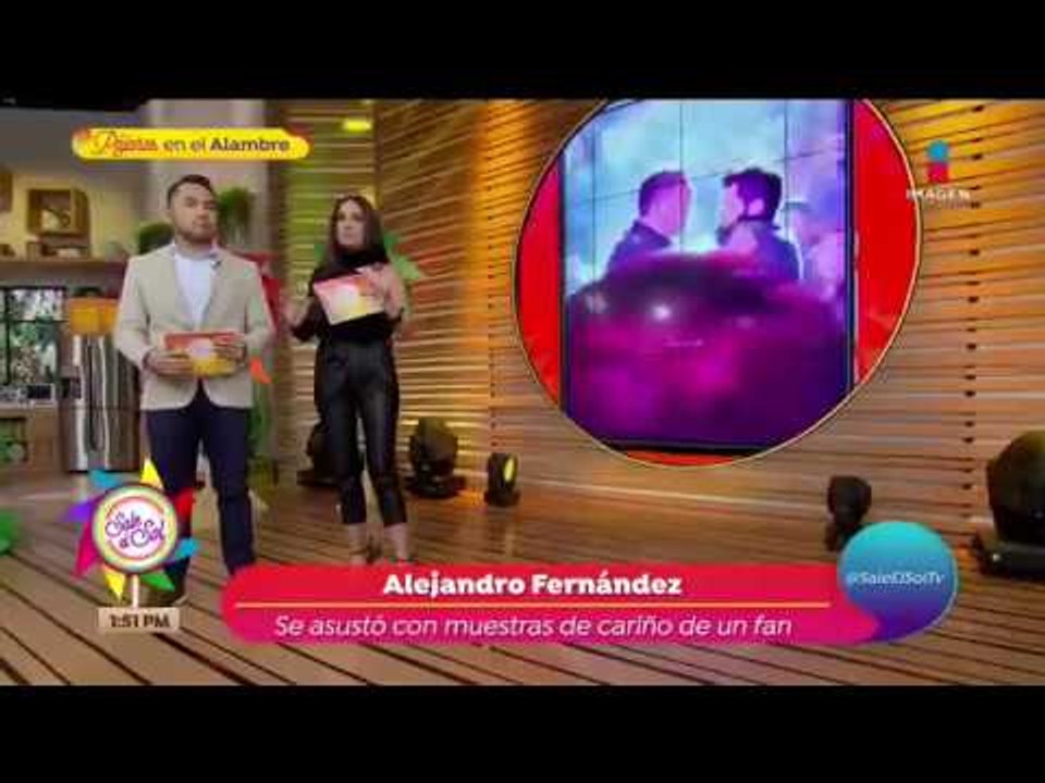 ¡Fan violó seguridad y le llevó flores a Alejandro Fernández! | Sale el Sol