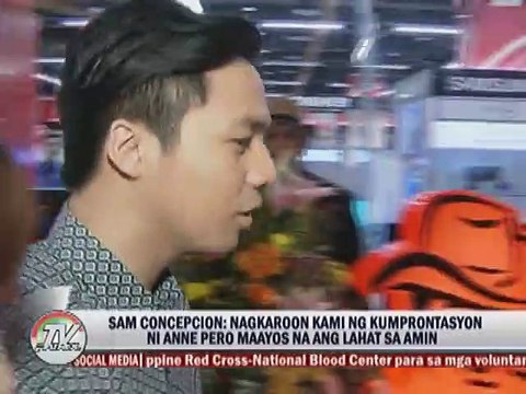 Sam Concepcion: nagkaroon kami ng kumprontasyon ni Anne pero maayos na ang lahat sa amin