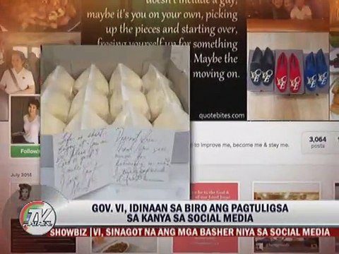 Gov. Vi, idinaan sa biro amg pagtuligsa sa kanya sa social media