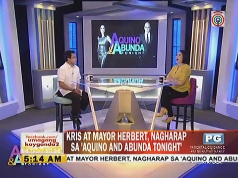 Kris at Mayor Herbert, nagharap sa 'Aquino %26 Abunda Tonight'