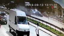 Kocaeli'de zincirleme kaza... Kaza anı güvenlik kamerasına böyle yansıdı