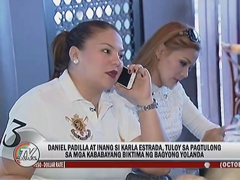 Daniel Padilla at inang si Karla Estrada, tuloy sa pagtulong sa mga kababayang biktima ng Bagyong Yolanda