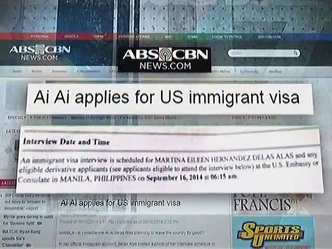 Aiai Delas Alas, may balak maging US immigrant?