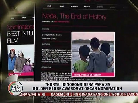 Norte kinokonsidera para sa Golden Globe Awards at Oscar Nomination