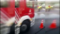 TEM otoyolunda oksijen yüklü tanker devrildi: TEM trafiğe kapanı