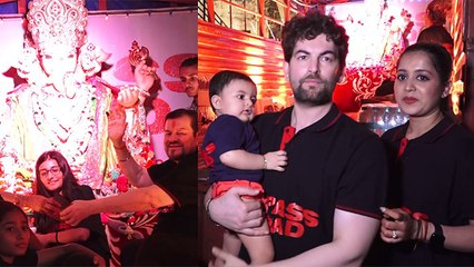 Neil Nitin Mukesh gives emotional good bye to Ganpati Bappa with family; Watch video | FilmiBeat