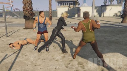 WE BEAT THE MUSCULAR GUYS WITH BLACK WIDOW - GTA ONLINE