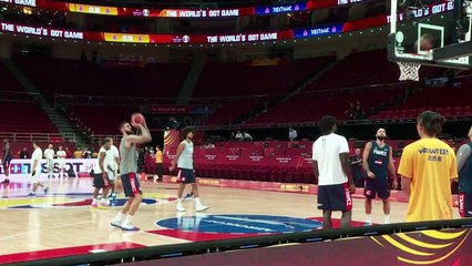 استعدادات المنتخب الفرنسي للمباراة نصف النهائية في مونديال كرة السلة