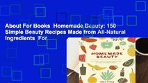 About For Books  Homemade Beauty: 150 Simple Beauty Recipes Made from All-Natural Ingredients  For