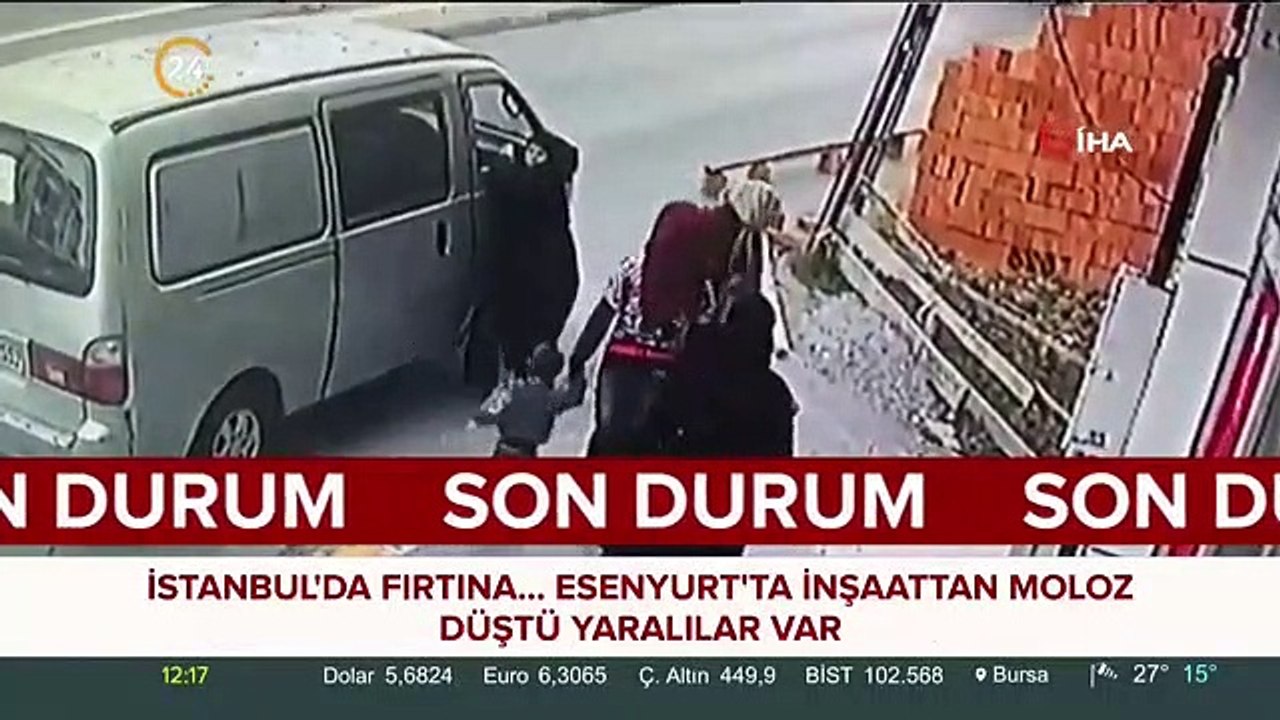 Esenyurt'ta inşaattaki tuğlalar kadının üzerine böyle düştü