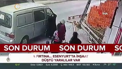 Esenyurt'ta inşaattaki tuğlalar kadının üzerine böyle düştü