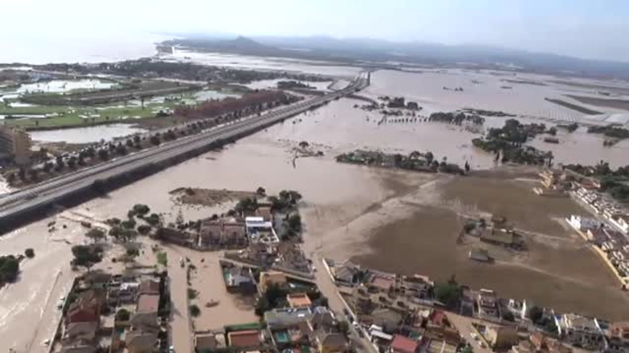 Impresionantes imágenes aéreas de las inundaciones en Murcia