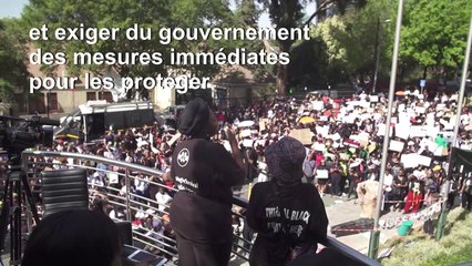 Manifestation contre les violences faites aux femmes à Johannesburg