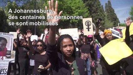 Manifestation contre les violences faites aux femmes à Johannesburg