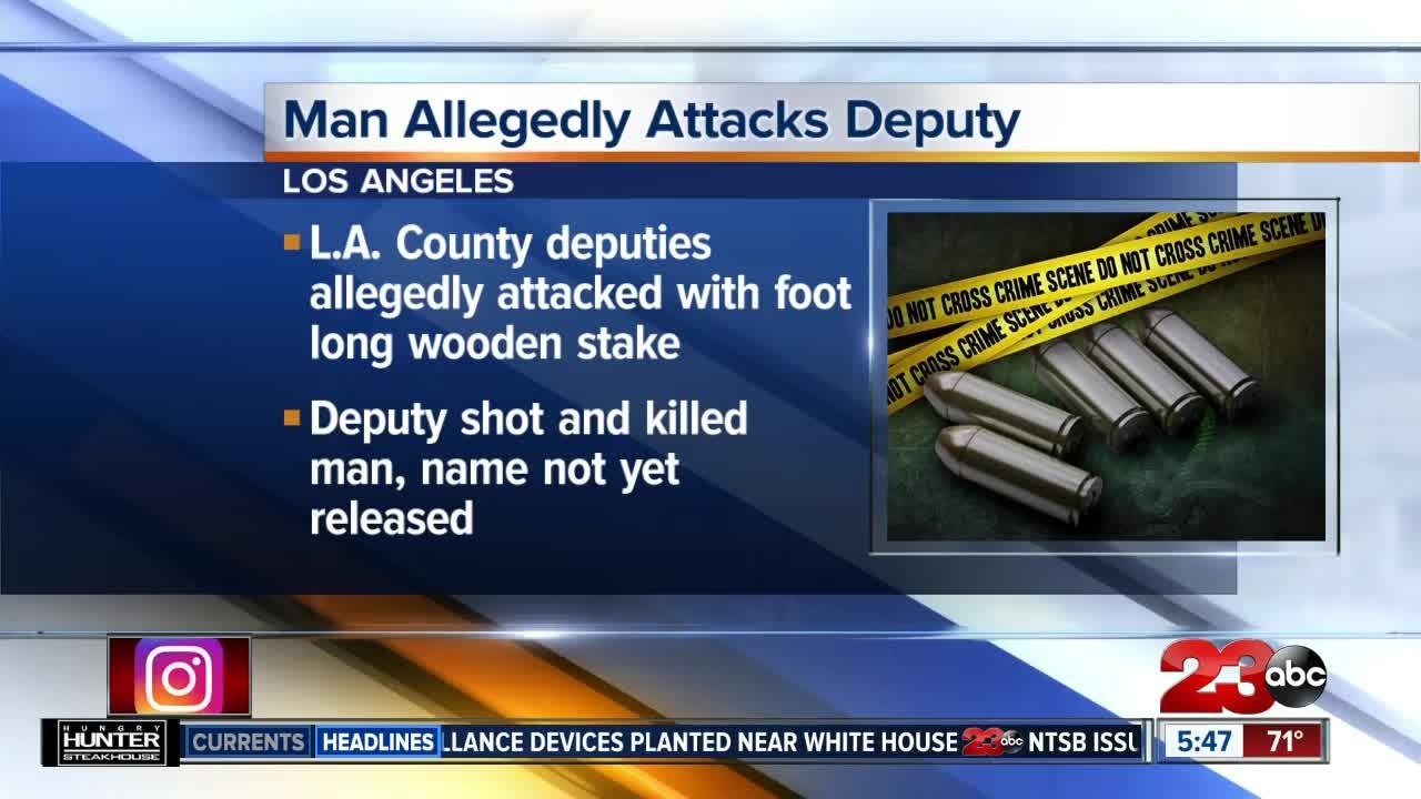 Man allegedly attacks LA County deputies with a stake