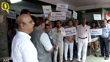 Members of United Forum of Bank Unions stage protest against the Bank Merger