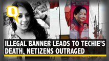 23-Year-Old Techie Dies After Illegal AIADMK Banner Falls on Her & Tanker Runs Her Over