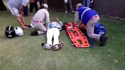 Motociclista fica ferido após colisão com caminhão no Presidente