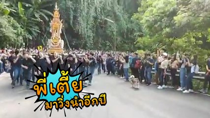 พี่เตี้ย หมาขาสั้นแห่ง มช. แย่งซีนสุด ๆ ประเพณีรับน้องขึ้นดอย