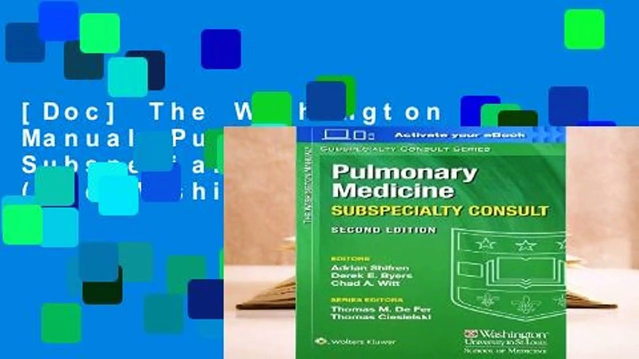 [Doc] The Washington Manual Pulmonary Medicine Subspecialty Consult (The Washington Manual