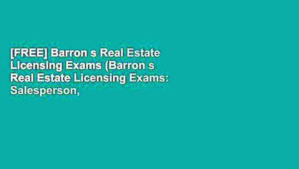 [FREE] Barron s Real Estate Licensing Exams (Barron s Real Estate
