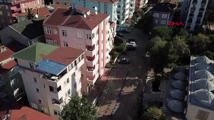 İstanbul-maltepe'de boşaltılan binanın havadan görüntüleri