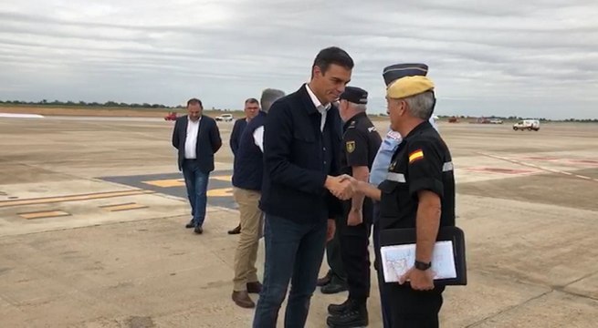 Sánchez aterriza en Alicante para visitar zonas afectadas por temporal