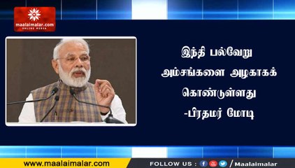 இந்தி பல்வேறு அம்சங்களை அழகாகக் கொண்டுள்ளது -பிரதமர் மோடி