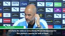 Guardiola disappointed at Sane and Laporte injuries