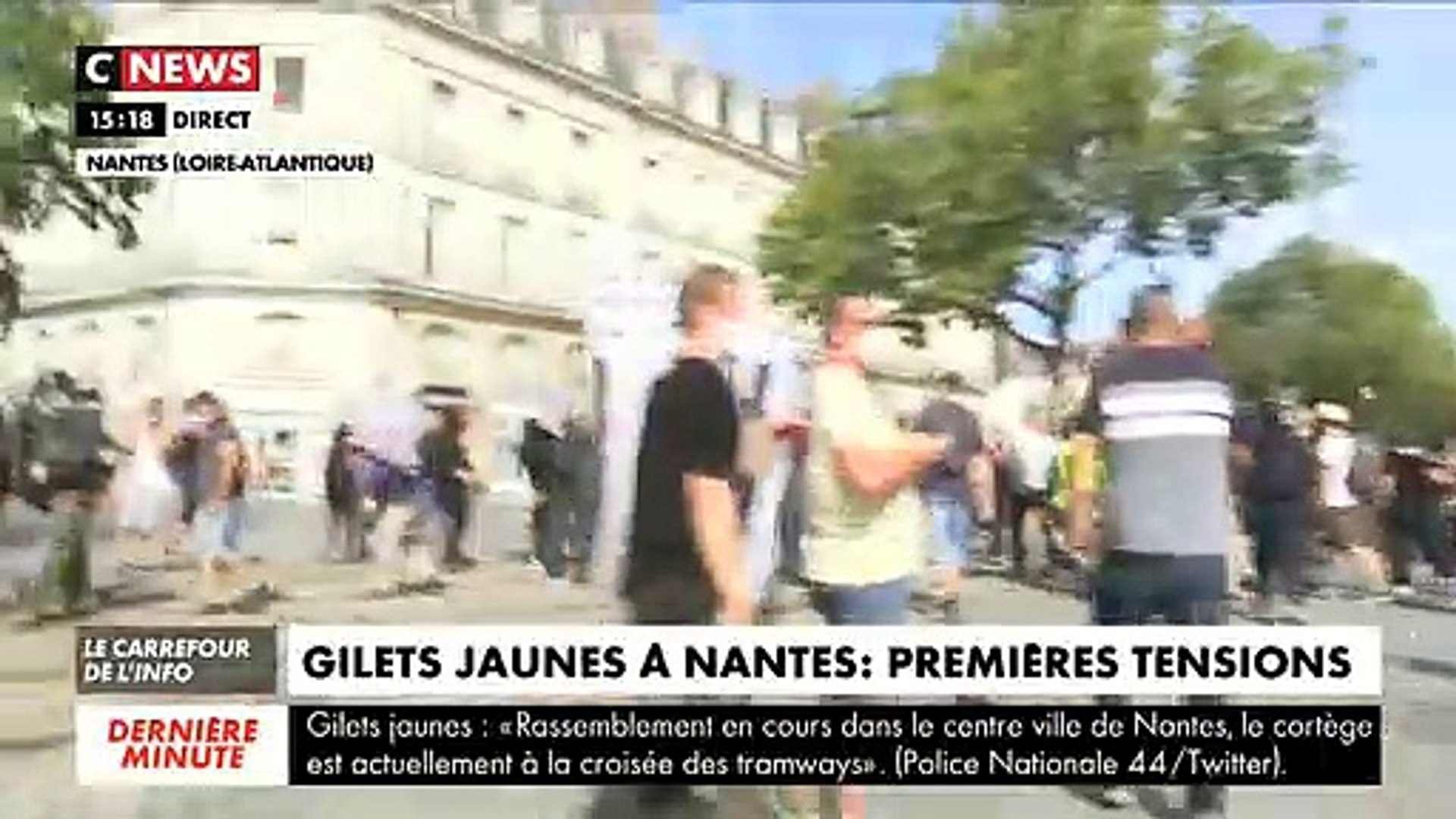 Gilets Jaunes : Regardez les images des incidents de cet après-midi à  Nantes - Vidéo Dailymotion