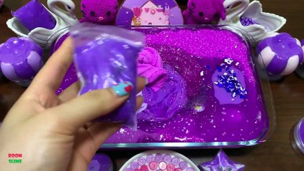 PURPLE SLIME !! Mixing Random Things Into Slime !! Satisfying Slime Smoothie !!  #639