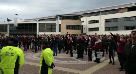 Hearts fans outside Tynecastle