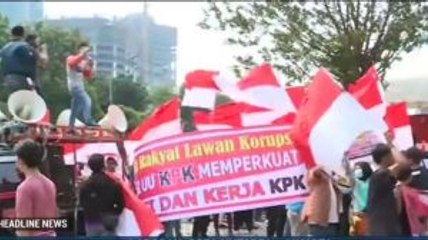 Massa Kembali Gelar Unjuk Rasa Dukung Revisi UU KPK