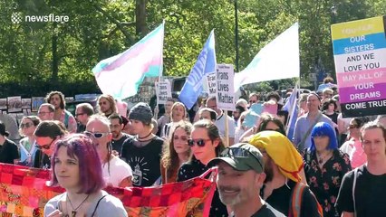 Hundreds march in central London to demand rights for transexual people