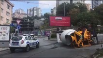 Beşiktaş'ta beton mikseri devrildi - İSTANBUL