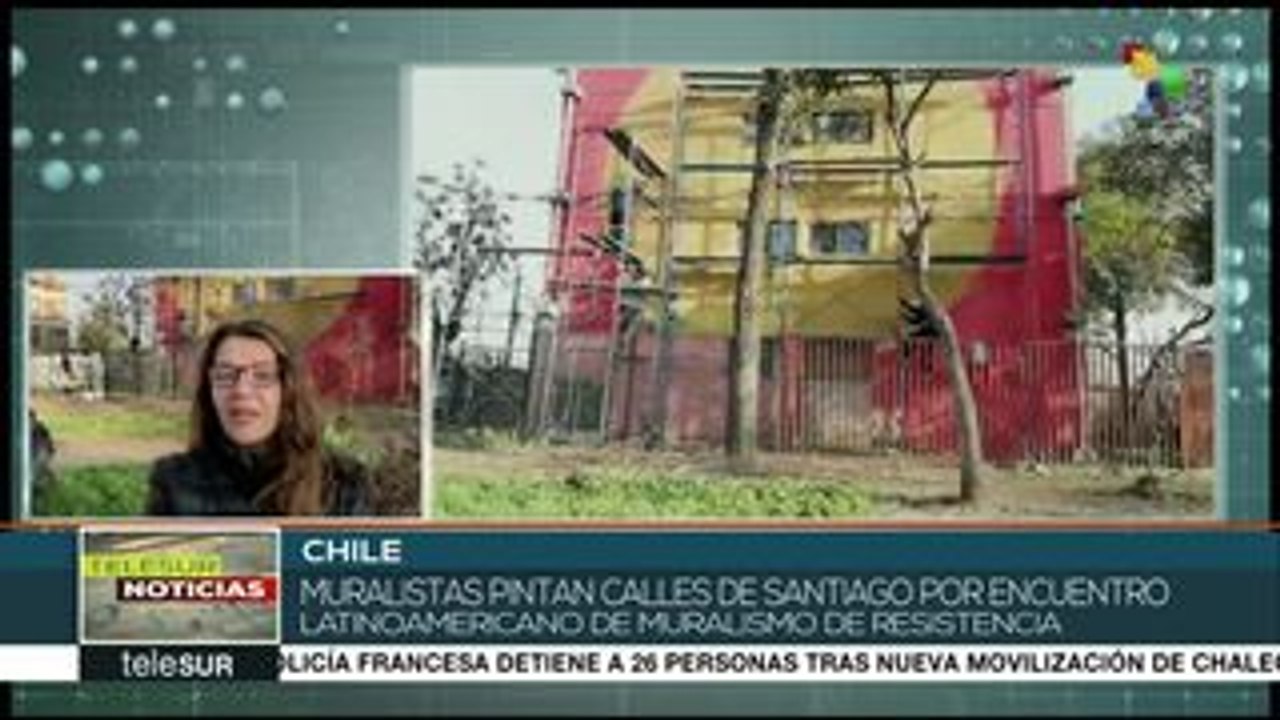 Muralistas latinoamericanos celebran encuentro en Santiago de Chile