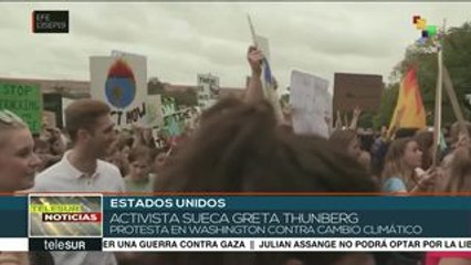 EEUU: protestan contra el cambio climático junto a Greta Thunberg