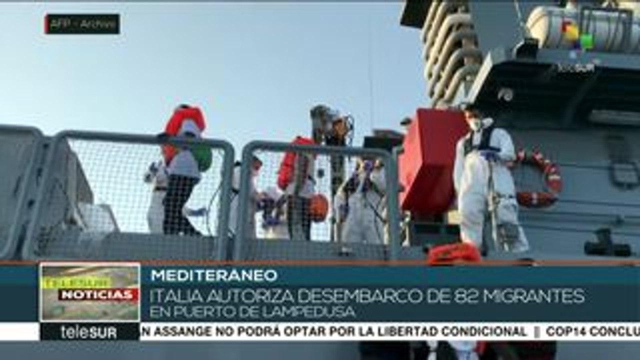 Italia autoriza el desembarco de 82 migrantes d...